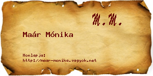 Maár Mónika névjegykártya